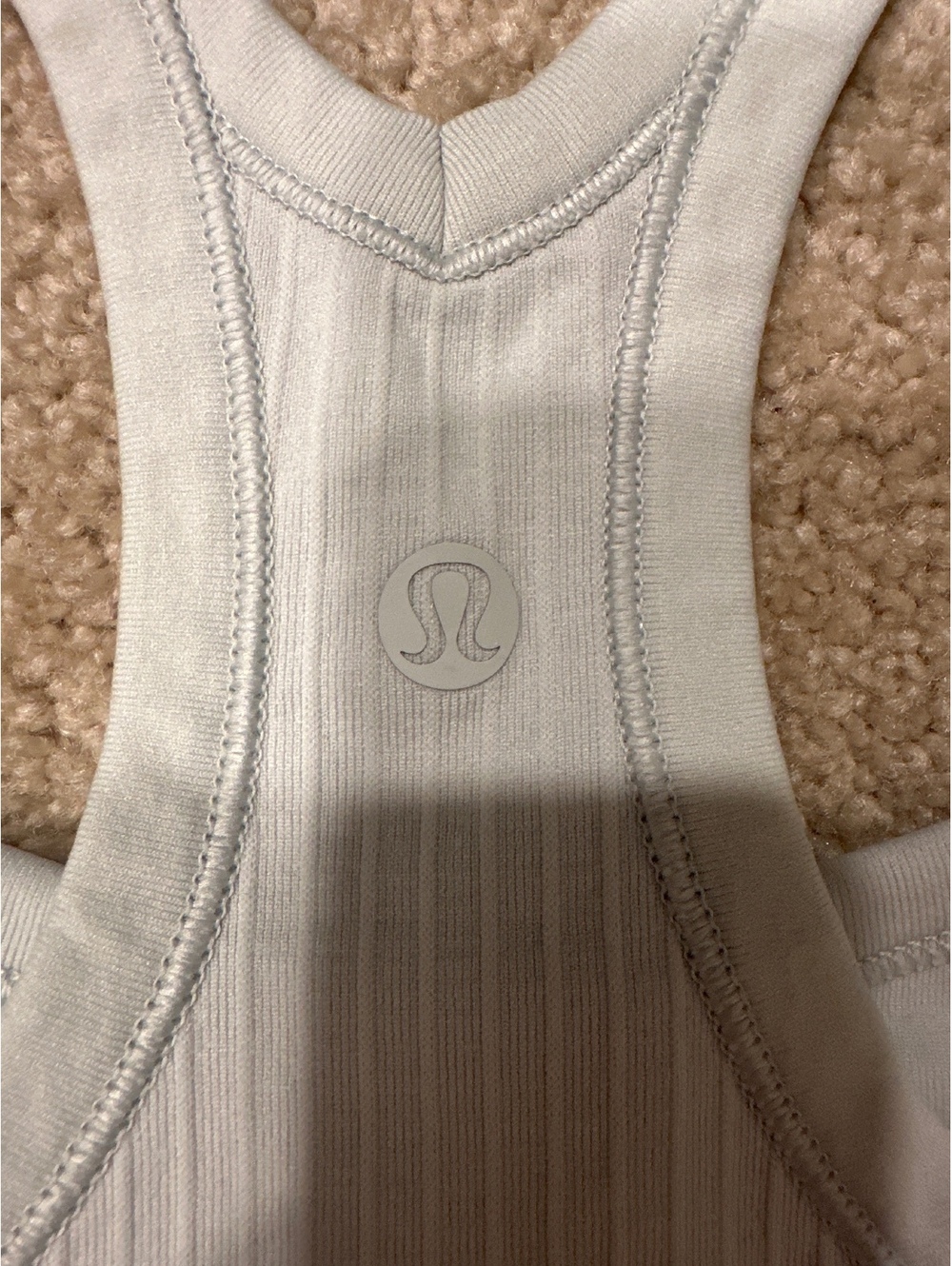 (4)Lululemon Light Blue Ribbed Racerback Tank Top Size 8 - Picture 3 of 4
